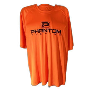 PHANTOM Shirt Men’s No Size Tag Orange Fishing UPF 50 Sun Protection Polyester